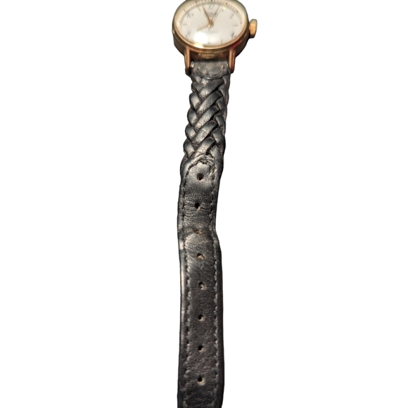 Acqua lady's watch brown leather band gold toned case white dial - Picture 3 of 8